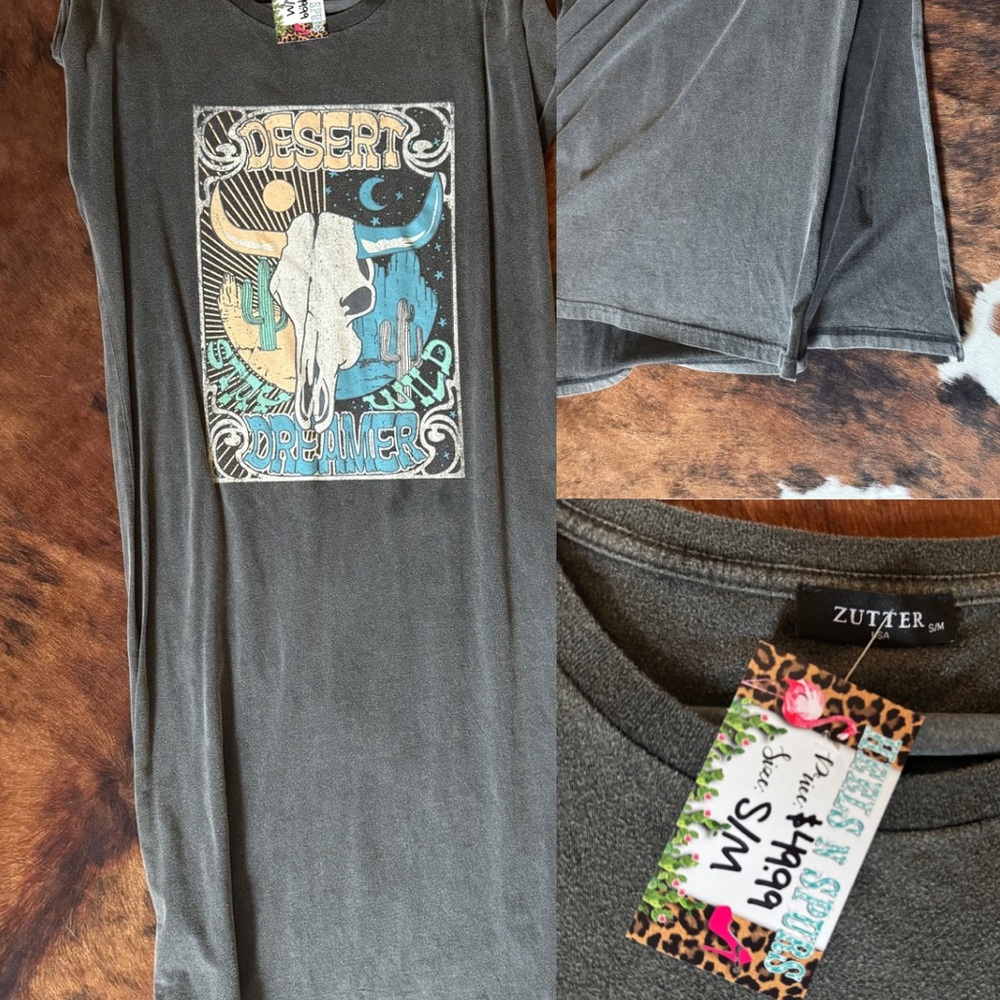 Zutter Gray Graphic Tank Dress